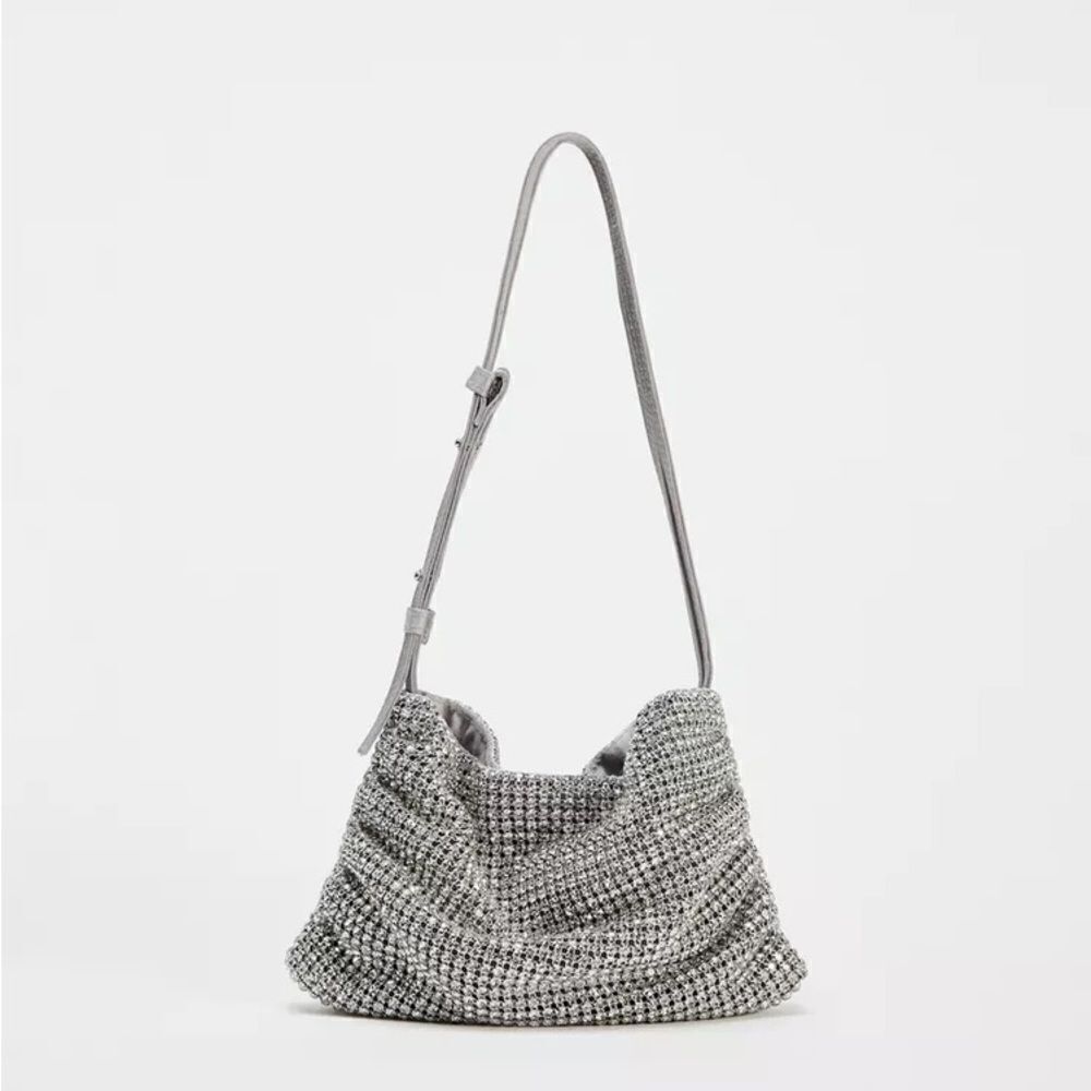 ZARA SHIMMERY MINI BUCKET BAG